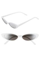 Women's Leith 54mm Exaggerated Mini Cat Eye Sunglasses - White