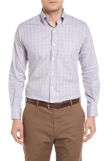 Men's Peter Millar Regular Fit Summit Plaid Sport Shirt, Size - Red