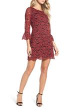 Women's Nsr Lace Bell Sleeve Dress - Red