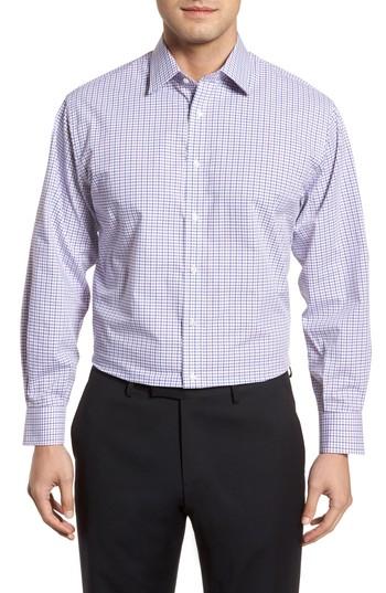 Men's Nordstrom Men's Shop Classic Fit Check Dress Shirt .5 34/35 - Purple