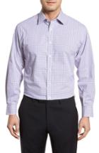 Men's Nordstrom Men's Shop Classic Fit Check Dress Shirt .5 34/35 - Purple