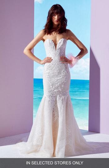 Women's Ines By Ines Di Santo Beaded Lace Mermaid Gown, Size In Store Only - Ivory