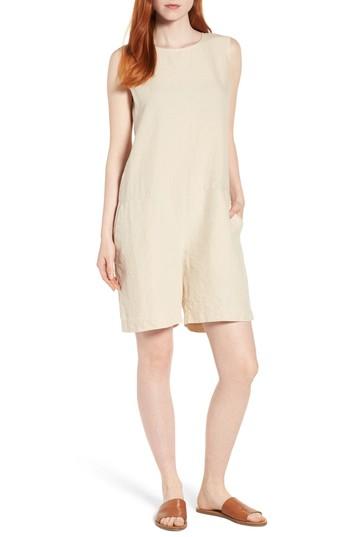Women's Eileen Fisher Organic Linen Romper, Size - Beige