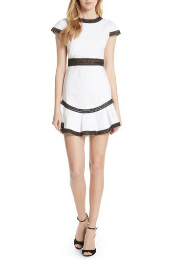 Women's Alice + Olivia Rapunzel Stretch Cotton Fit & Flare Minidress - White