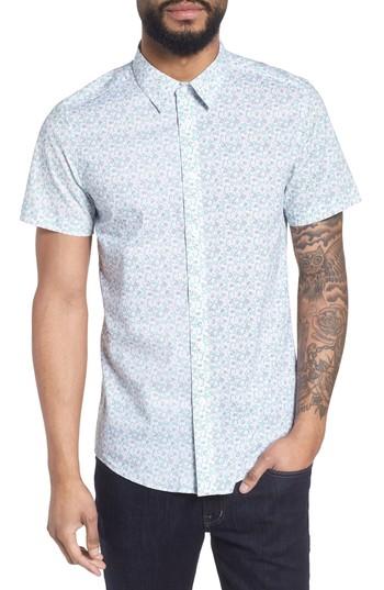 Men's Twentymetrictons Slim Flit Floral Woven Shirt - Green