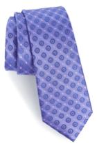 Men's Calibrate Modern Medallion Silk Skinny Tie, Size - Purple