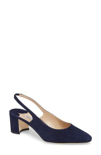 Women's Manolo Blahnik Allurasa Slingback Pump Us / 35eu - Blue