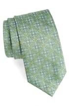 Men's David Donahue Medallion Silk Tie, Size X-long - Green