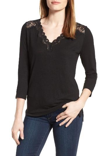 Women's Nydj Lace Trim V-neck Top