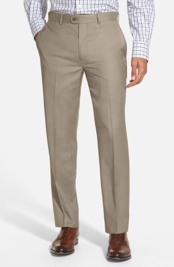 Men's Bensol Gab Trim Fit Flat Front Pants X 34 - Brown