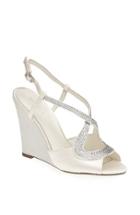 Women's Menbur 'tunder' Satin Wedge Sandal Eu - Ivory