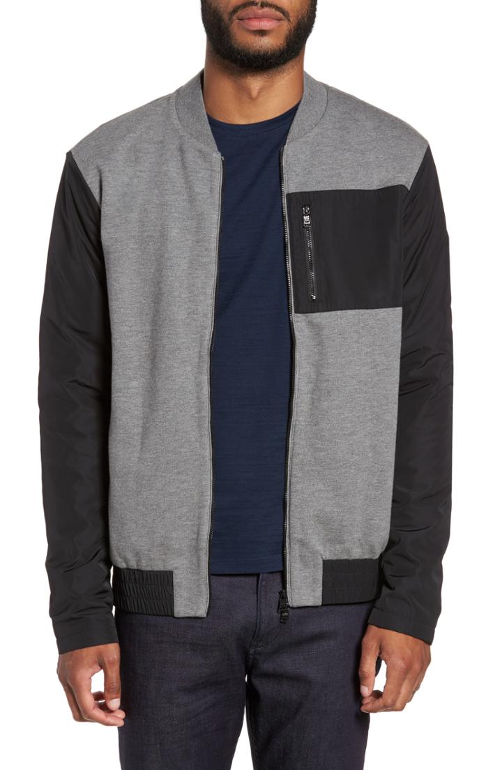 Men's Boss Skiles 06 Mixed Media Bomber Jacket