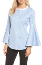 Women's Vince Camuto Bell Sleeve Stripe Poplin Shirt