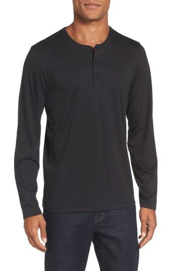 Men's Bonobos Superfine Slim Fit Long Sleeve Henley, Size - Black