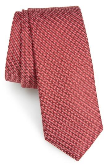 Men's Calibrate Stellar Skinny Silk Tie, Size - Red