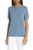 Women's Theory Tolleree Short Sleeve Cashmere Sweater, Size - Blue