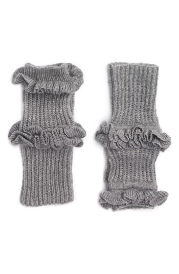 Women's Rebecca Minkoff Ruffle Fingerless Gloves, Size - Grey