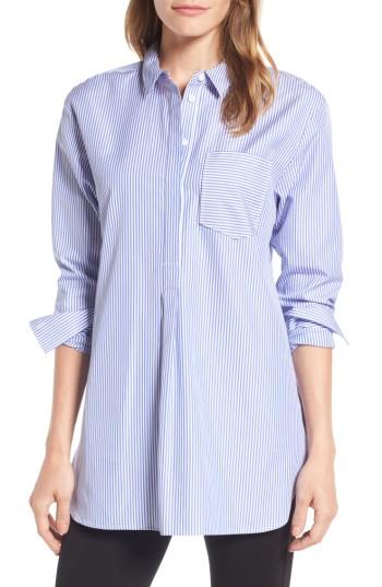 Women's Nordstrom Signature Mixed Stripe Shirt - Blue
