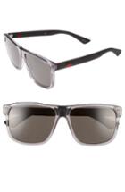 Men's Gucci 58mm Polarized Sunglasses - Transparent Grey W/ Grey Plr