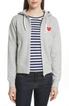 Women's Comme Des Garcons Play Zip Hoodie - Grey