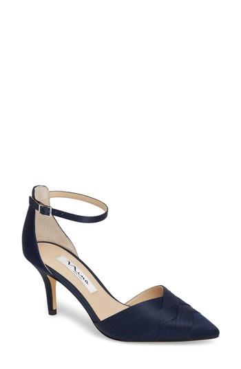 Women's Nina Teriann Ankle Strap Pump .5 M - Blue