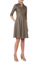 Women's Akris Punto Poplin Fit & Flare Shirtdress - Green