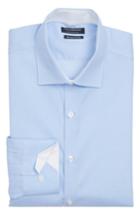 Men's Tailorbyrd Trim Fit Non-iron Dot Dress Shirt - 34/35 - Blue