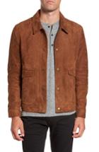 Men's Billy Reid Duke Lambskin Leather Shirt Jacket - Brown