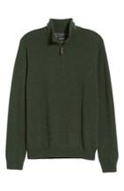 Men's Nordstrom Men's Shop Regular Fit Cashmere Quarter Zip Pullover - Green