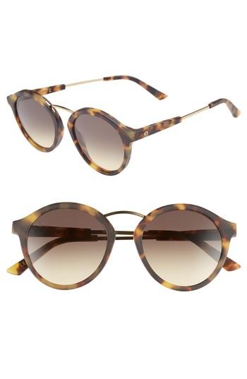 Women's Electric Mix Tape 52mm Mirrored Round Sunglasses - Matte Tortoise/ Black Gradient