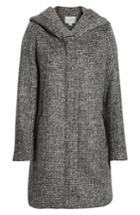 Women's Cole Haan Signature Fuzzy Houndstooth Coat - Black