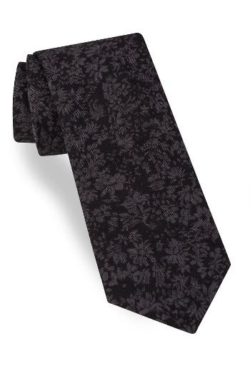Men's Ted Baker London Black Denim Cotton Skinny Tie, Size - Black
