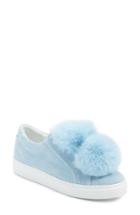 Women's Here/now Stella Genuine Fox Fur Trim Platform Sneaker M - Blue