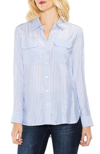 Women's Two By Vince Camuto Roll Tab Two-pocket Shirt - Blue