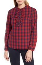 Women's Draper James Plaid Ruffle Popover Top