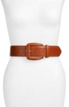 Women's Halogen Faux Leather Stretch Belt - Cognac