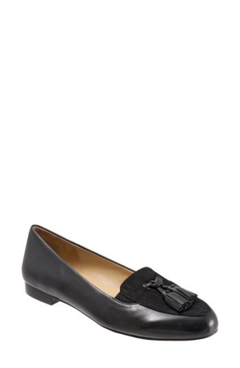 Women's Trotters 'caroline' Tassel Loafer .5 W - Black