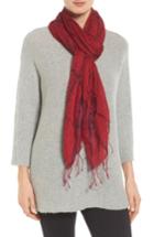 Women's Eileen Fisher Airy Linen Blend Scarf, Size - Red