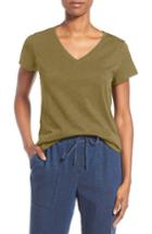 Women's Eileen Fisher Organic Cotton V-neck Tee - Green