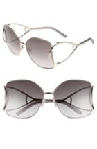 Women's Chloe 63mm Wrapover Frame Sunglasses - Gold/ Grey