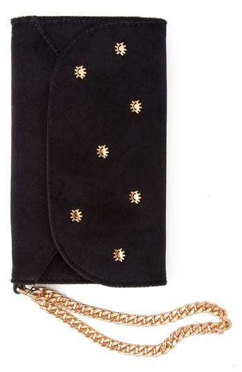 Women's Sonix Cosmic Stud Iphone X Velvet Wristlet - Black