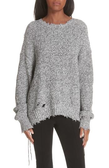 Women's Helmut Lang Distressed Sweater - Black