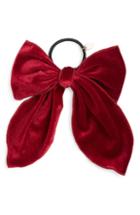 Cara Floppy Velvet Bow Hair Tie, Size - Red