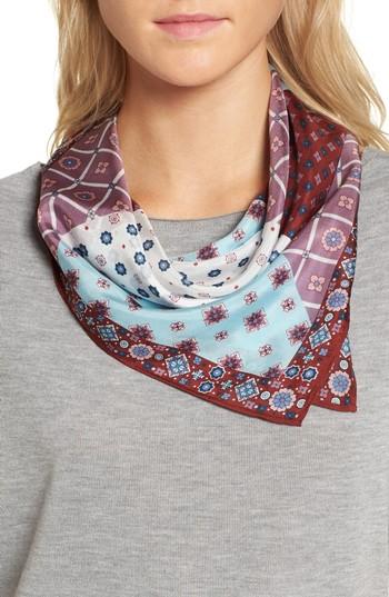Women's Treasure & Bond Print Silk Neckerchief, Size - Purple