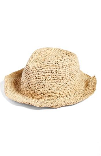 Women's Hinge Packable Raffia Fedora -