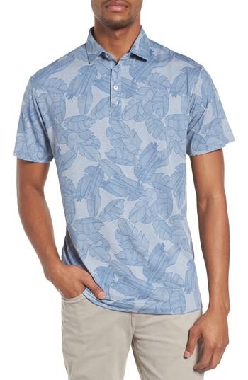 Men's Devereux Maya Palm Print Polo - Blue