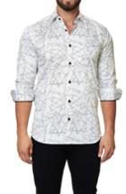 Men's Maceoo Trim Fit Geo Print Sport Shirt (l) - White