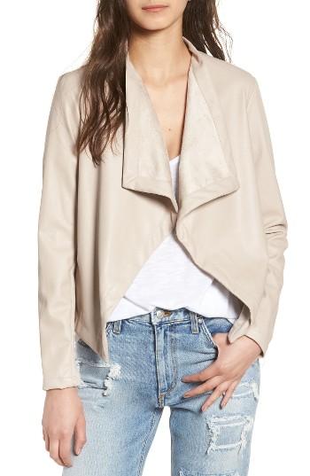 Women's Bb Dakota 'peppin' Drape Front Faux Leather Jacket - Brown