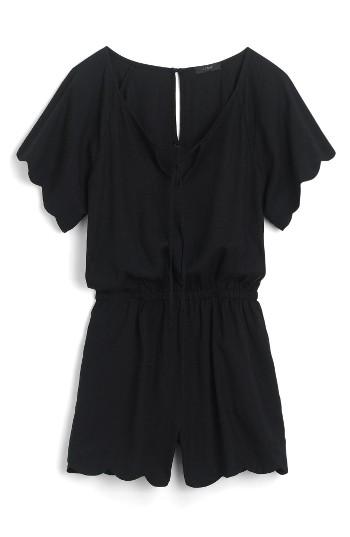 Women's J.crew Scalloped Tencel & Linen Romper