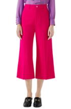 Women's Gucci Stretch Cady Wide Leg Crop Trousers Us / 42 It - Pink